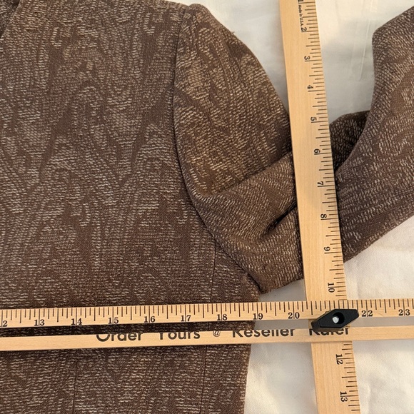 Valerie Stevens Petites Brown Paisley Jacquard Blazer Jacket Women's Size 8 - Picture 5 of 6